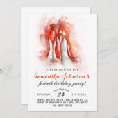 ハイヒールファボラスグラム誕生日招待状 招待状 (正面/裏面)