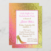 ハイヒールフォイルルックバチェロレッテ招待状 招待状 (正面/裏面)