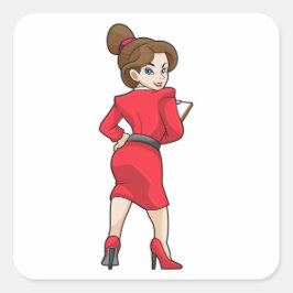 ハイヒール付きドレスの秘書 スクエアシール