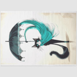 ハイヒール傘にデコップブラックキャット 薄葉紙