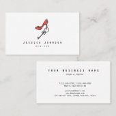 ハイヒール及び主女性の不動産仲介業者のインテリア・デザイナー 名刺 (正面/裏面)