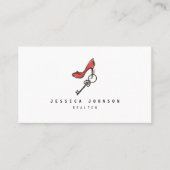 ハイヒール及び主女性の不動産仲介業者のインテリア・デザイナー 名刺 (正面)