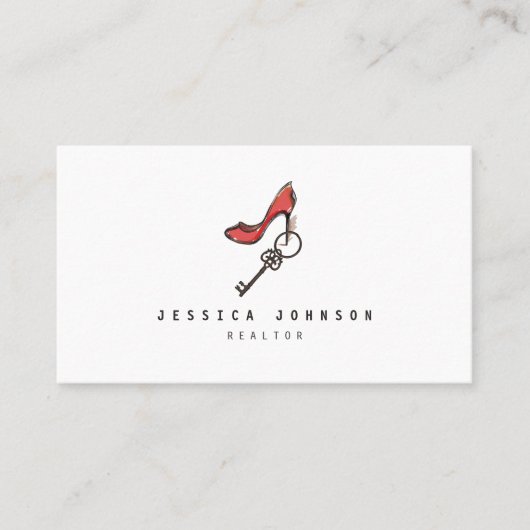 ハイヒール及び主女性の不動産仲介業者のインテリア・デザイナー 名刺 (正面)