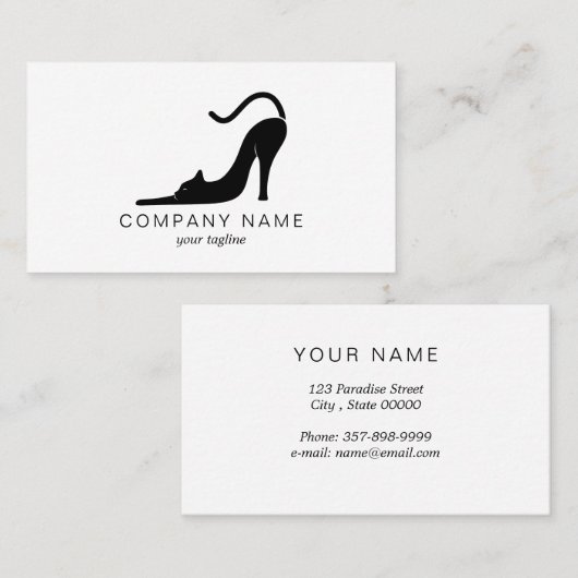 ハイヒール型枠の猫 名刺 (正面/裏面)