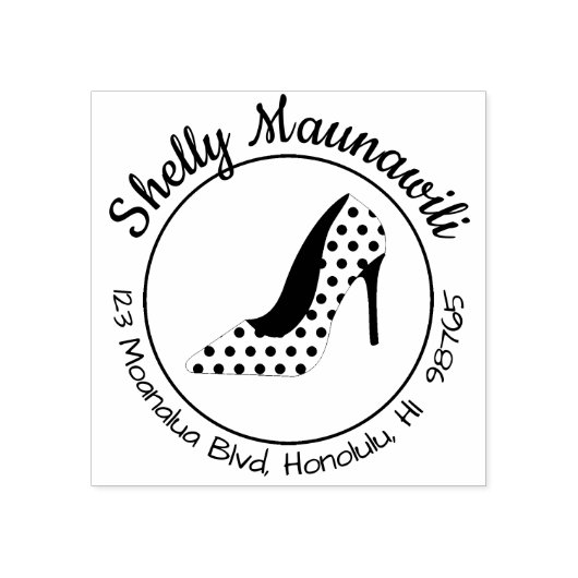 ハイヒール差出人住所ゴムスタンプパーソナライズされた ラバースタンプ (インプリント)