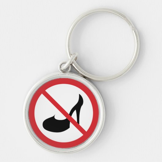 ハイヒール禁止の赤記号なし |キーチェーン キーホルダー (正面)