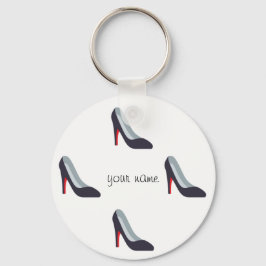 ハイヒール絵文字と「お名前はこちら」 キーホルダー