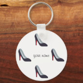ハイヒール絵文字と「お名前はこちら」 キーホルダー (正面)