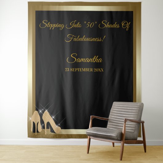 ハイヒール誕生日パーティーのタペストリーの背景バナー タペストリー (インサイチュ)