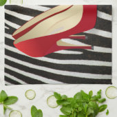 ハイヒール赤 キッチンタオル (折り畳み)