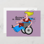 ハイヒール車いすアンプティーの少女 ポストカード (正面/裏面)