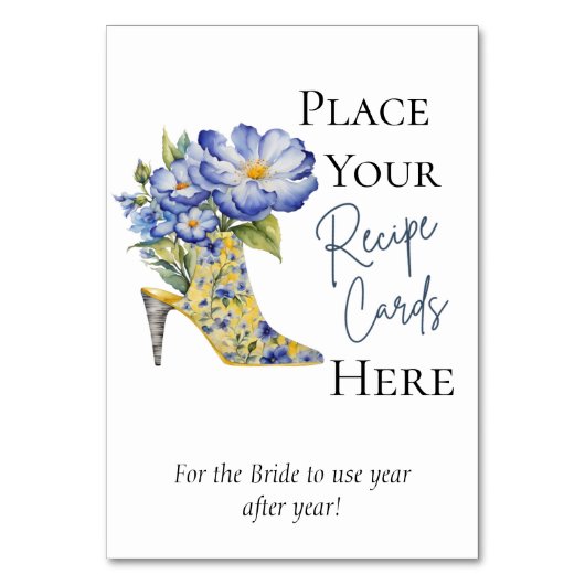 ハイヒール靴ここにレシピカードを置くサイン テーブルナンバー (正面)