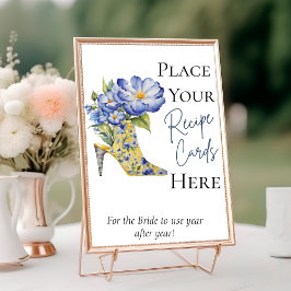 ハイヒール靴ここにレシピカードを置くサイン テーブルナンバー