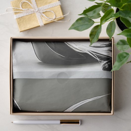 ハイヒール靴のデコページ白黒猫 薄葉紙 (ギフト)