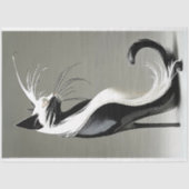 ハイヒール靴のデコページ白黒猫 薄葉紙 (正面)