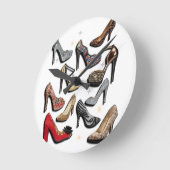 ハイヒール靴コラージスパークルファッションポンプ ラウンド壁時計 (傾斜)
