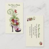 ハイヒール靴フラワービジネスまたはパーソナルカード 名刺 (正面/裏面)