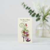 ハイヒール靴フラワービジネスまたはパーソナルカード 名刺 (スタンド正面)