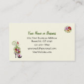 ハイヒール靴フラワービジネスまたはパーソナルカード 名刺 (裏面)