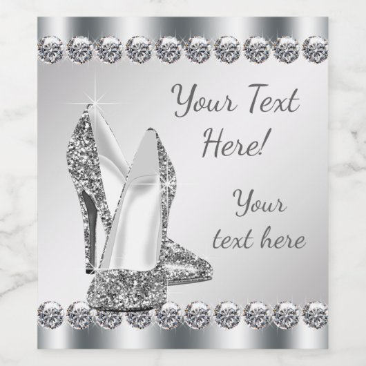 ハイヒール靴ワインボトルラベル ワインラベル (シングルラベル)