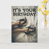 ハイヒール靴誕生日カード カード (黄色い花)