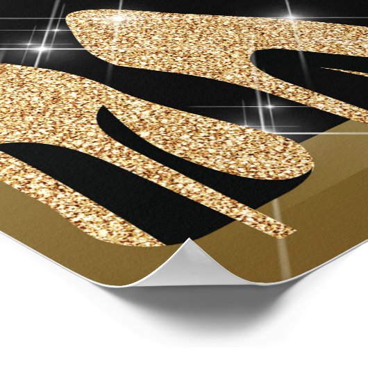 ハイヒール50誕生日フォトプロップフレーム金ゴールド ポスター (角)