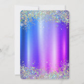 ハイヒール,カラフルなコンフェッティ 紫の退職祝い 招待状 (裏面)