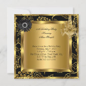 ハイヒール シャンデリア ラレース コルセット ブラック ゴールド 招待状 (裏面)