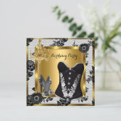 ハイヒール シャンデリア レース コルセット 黒 3 招待状 (スタンド正面)