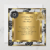 ハイヒール シャンデリア レース コルセット 黒 3 招待状 (裏面)