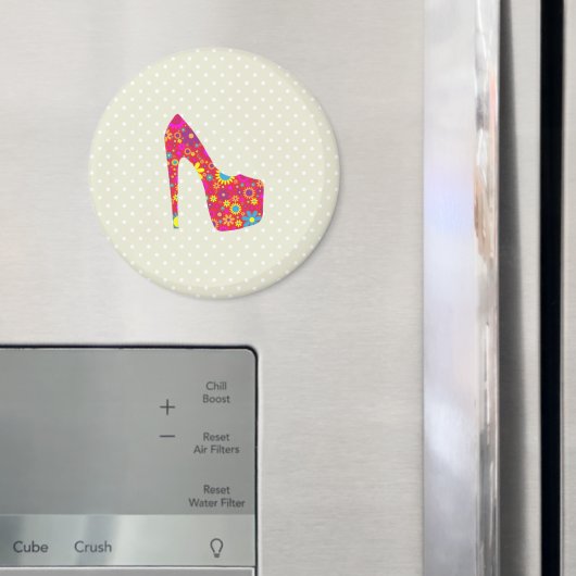 ハイヒール,スティレット,ポンプ,花,赤い靴 マグネット (インサイチュ (冷蔵庫))