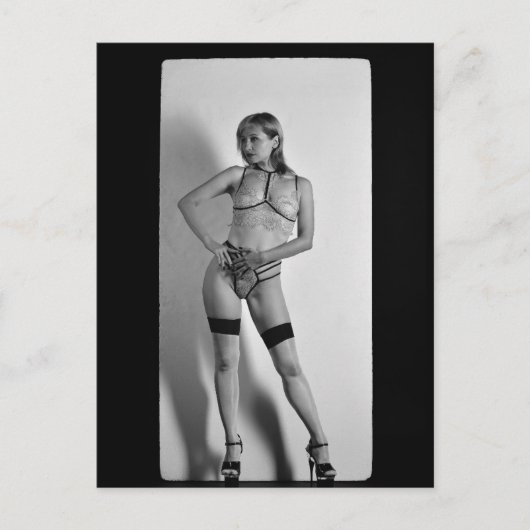 ハイヒール&ストッキングB&Wフォトポストカード ポストカード (正面)