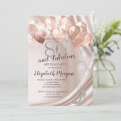 ハイヒール,バラ金ゴールドバルーン80誕生日 招待状 (スタンド正面)