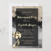 ハイヒール、バルーン、紙吹雪退職パーティー 招待状 (正面)