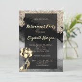 ハイヒール、バルーン、紙吹雪退職パーティー 招待状 (スタンド正面)