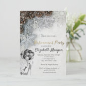 ハイヒール、バルーン、雪片、退職パーティー 招待状 (スタンド正面)