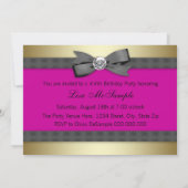 ハイヒール ホットピンク レオパード 誕生日 招待状 (裏面)