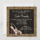 ハイヒール レッド レパード 誕生日 招待状 (裏面)