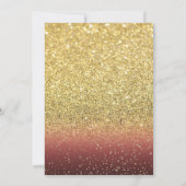 ハイヒール,ワイングラス,赤,グリッター退職パーティー 招待状 (裏面)