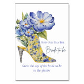 ハイヒール「新婦の歳」の試合 テーブルナンバー (正面)