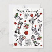 ハイヒールStilettoクリスマスシューズグリーティングカード 招待状 (正面)