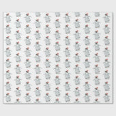 ハイビガーリースカス花柄のかわいいペンギン ラッピングペーパー (フラット)