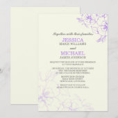 ハイビスエレガントカス結婚式招待状|紫 招待状 (正面/裏面)