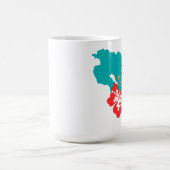 ハイビスカスが付いているコスタリカの地図 コーヒーマグカップ (中央)