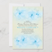 ハイビスカスが付いているターコイズのビーチ結婚式の招待 招待状 (正面)