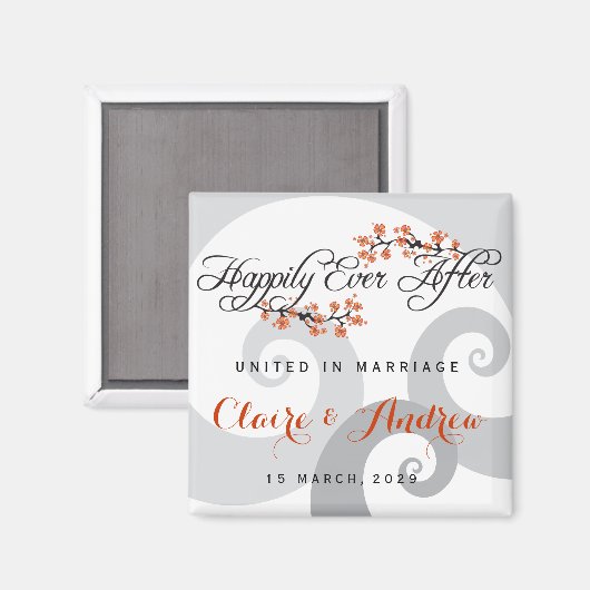 ハイビスカスが熱帯を旋回した後の幸せな結婚こと マグネット (正面/裏面)