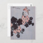 ハイビスカスとスパロウによる葛飾北斎 ポストカード (正面/裏面)