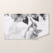 ハイビスカスとハチドリ バスタオルセット (ハンドタオル)