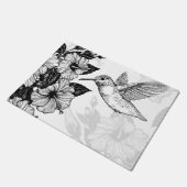 ハイビスカスとハミングバード ドアマット (アングル)