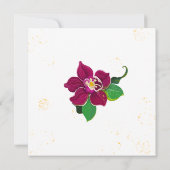 ハイビスカスとバラの幾何学的な結婚式 招待状 (裏面)